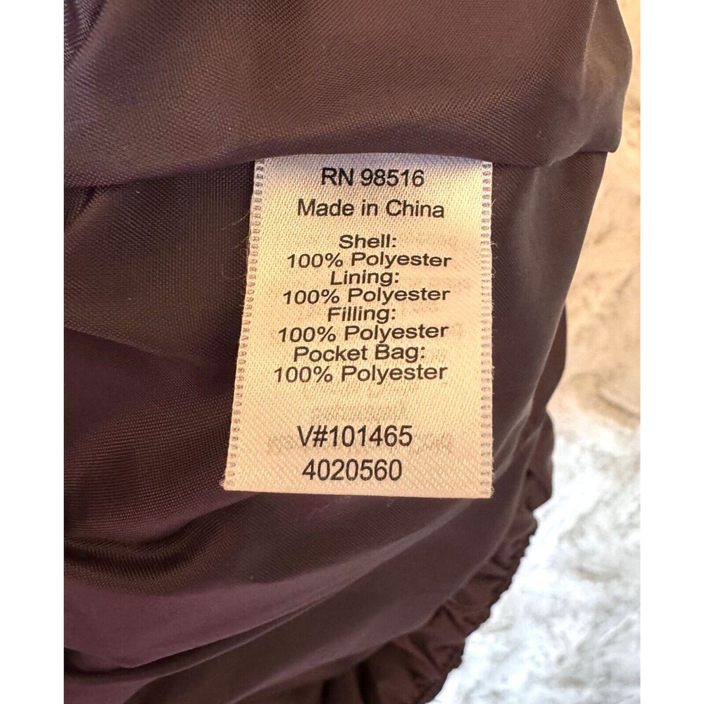 Coldwater Creek Puffer Vest Women Large XS 4-6 Dark Purple Quilted Full Zip - Picture 8 of 10